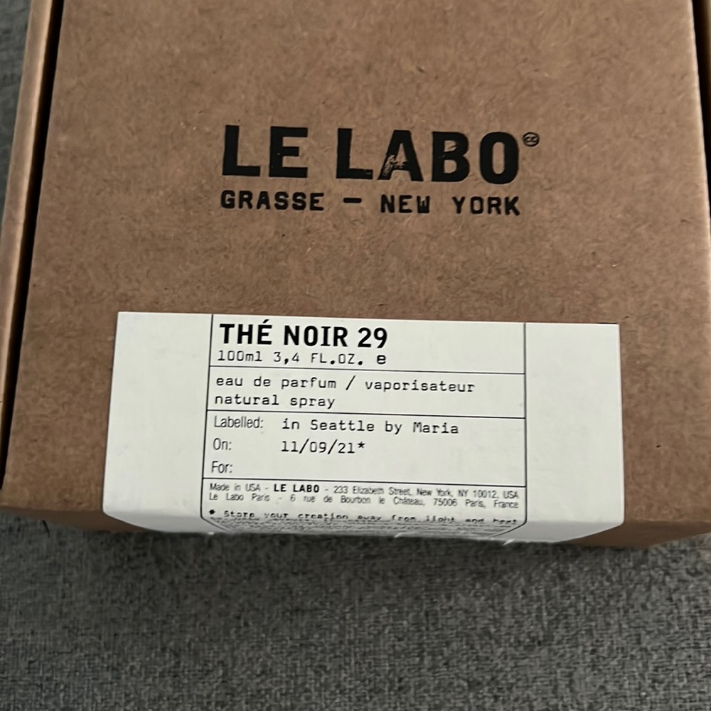 Le Labo brand new in box Noir 29 size 3.4 oz